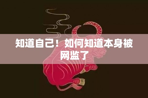 知道自己！如何知道本身被网监了