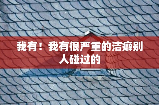 我有！我有很严重的洁癖别人碰过的