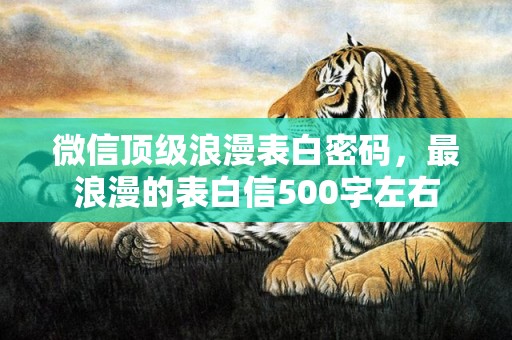 微信顶级浪漫表白密码，最浪漫的表白信500字左右