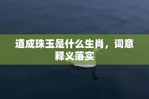 道成珠玉是什么生肖，词意释义落实