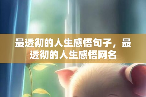 最透彻的人生感悟句子，最透彻的人生感悟网名