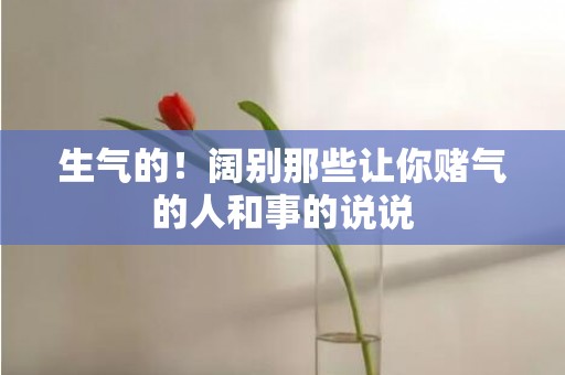 生气的！阔别那些让你赌气的人和事的说说