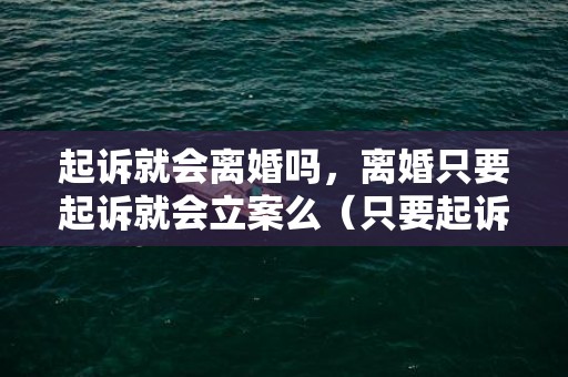 起诉就会离婚吗，离婚只要起诉就会立案么（只要起诉离婚,最后都会成功吗）