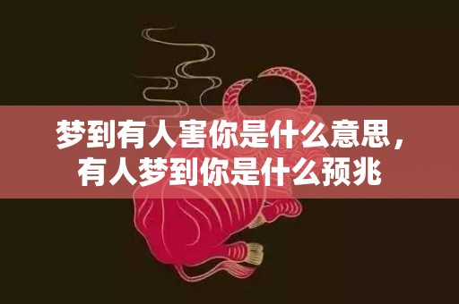 梦到有人害你是什么意思，有人梦到你是什么预兆