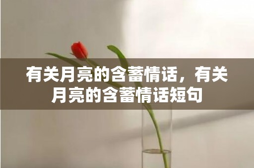 有关月亮的含蓄情话，有关月亮的含蓄情话短句