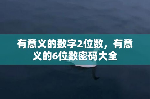 有意义的数字2位数，有意义的6位数密码大全