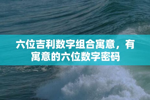 六位吉利数字组合寓意，有寓意的六位数字密码