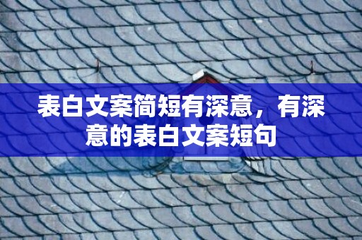 表白文案简短有深意，有深意的表白文案短句