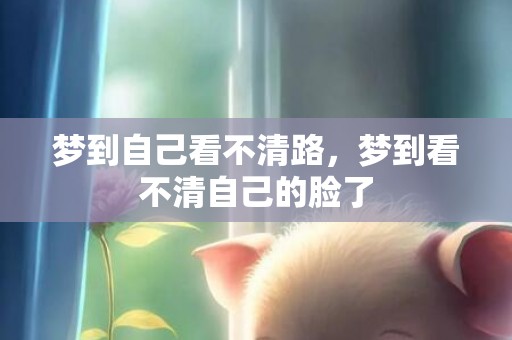 梦到自己看不清路，梦到看不清自己的脸了