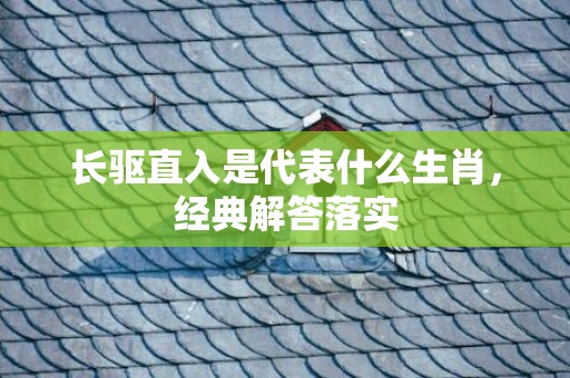 长驱直入是代表什么生肖，经典解答落实
