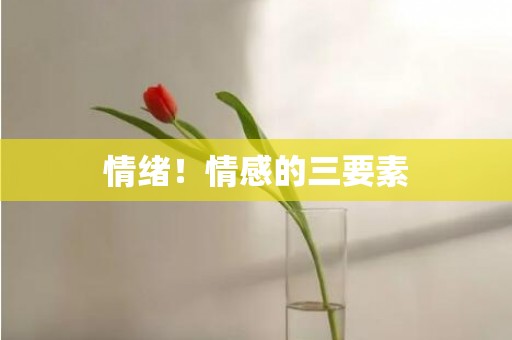 情绪！情感的三要素