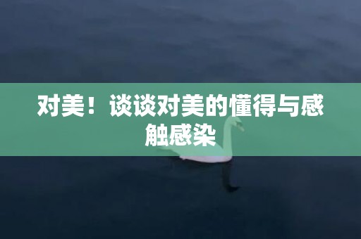 对美！谈谈对美的懂得与感触感染