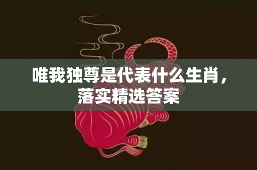 唯我独尊是代表什么生肖，落实精选答案
