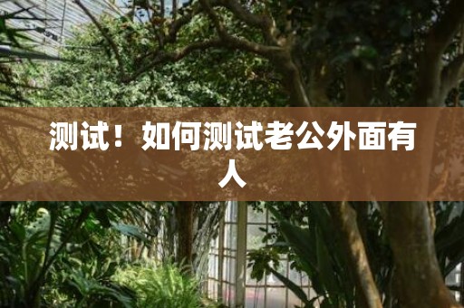 测试！如何测试老公外面有人
