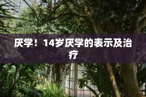 厌学！14岁厌学的表示及治疗