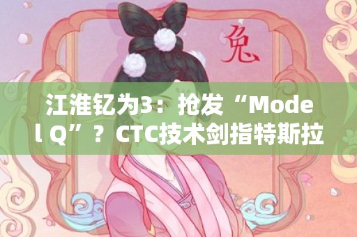 江淮钇为3：抢发“Model Q”？CTC技术剑指特斯拉！