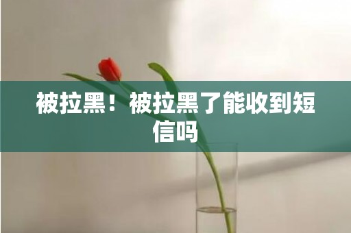 被拉黑！被拉黑了能收到短信吗