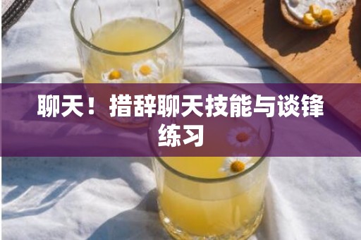 聊天！措辞聊天技能与谈锋练习