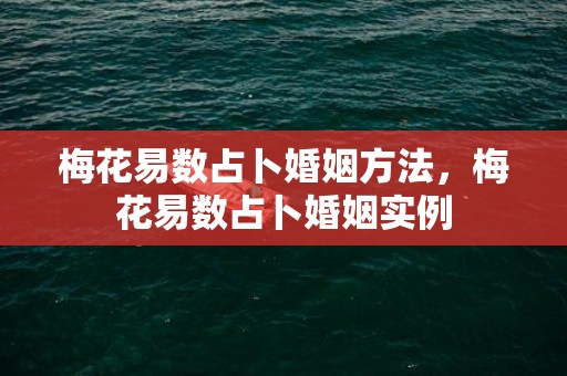 梅花易数占卜婚姻方法，梅花易数占卜婚姻实例