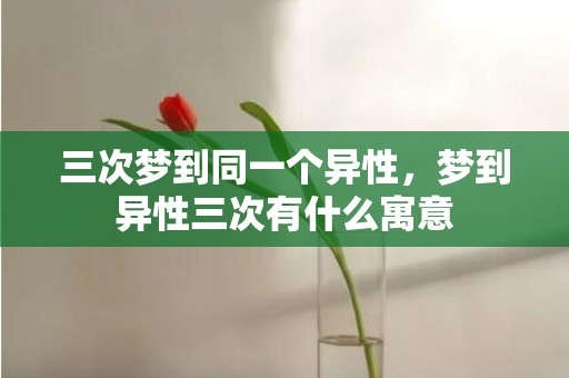 三次梦到同一个异性，梦到异性三次有什么寓意