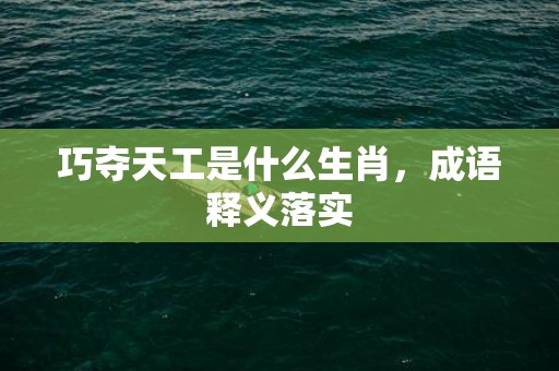 巧夺天工是什么生肖，成语释义落实