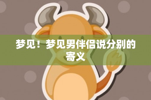 梦见！梦见男伴侣说分别的寄义