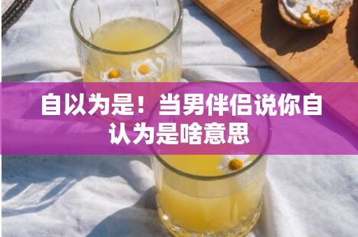 自以为是！当男伴侣说你自认为是啥意思