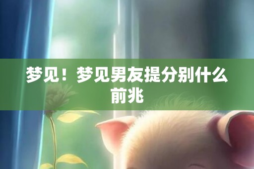 梦见！梦见男友提分别什么前兆