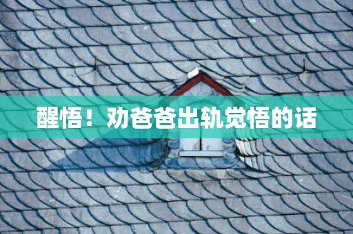 醒悟！劝爸爸出轨觉悟的话