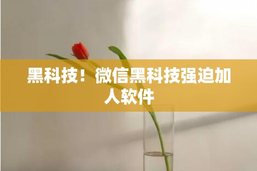 黑科技！微信黑科技强迫加人软件