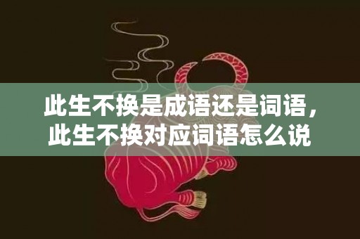 此生不换是成语还是词语，此生不换对应词语怎么说