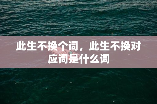 此生不换个词，此生不换对应词是什么词