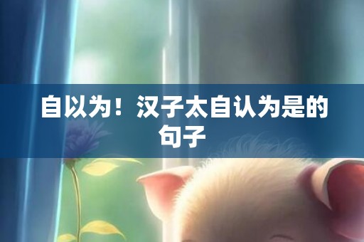 自以为！汉子太自认为是的句子