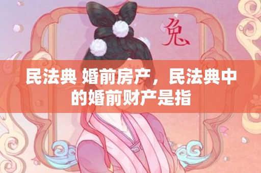 民法典 婚前房产，民法典中的婚前财产是指