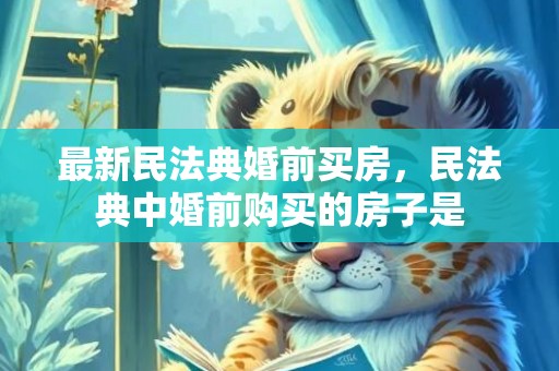 最新民法典婚前买房，民法典中婚前购买的房子是