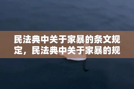 民法典中关于家暴的条文规定，民法典中关于家暴的规定