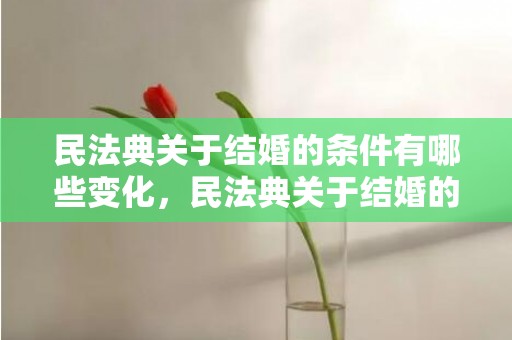 民法典关于结婚的条件有哪些变化，民法典关于结婚的年龄