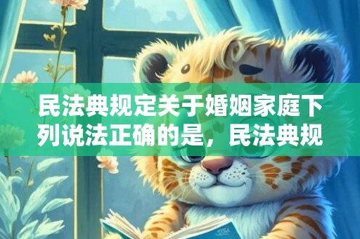 民法典规定关于婚姻家庭下列说法正确的是，民法典规定关于婚姻家庭