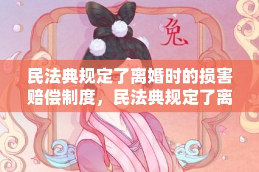 民法典规定了离婚时的损害赔偿制度，民法典规定了离婚冷静期