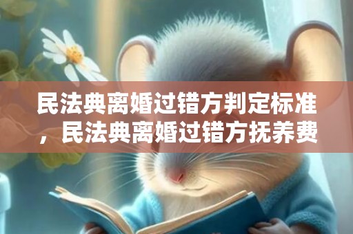 民法典离婚过错方判定标准，民法典离婚过错方抚养费