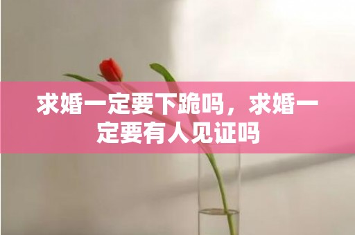 求婚一定要下跪吗，求婚一定要有人见证吗