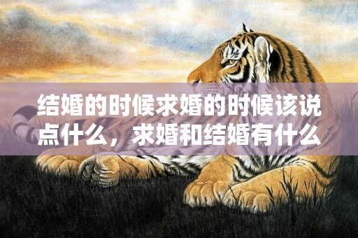 结婚的时候求婚的时候该说点什么，求婚和结婚有什么不同