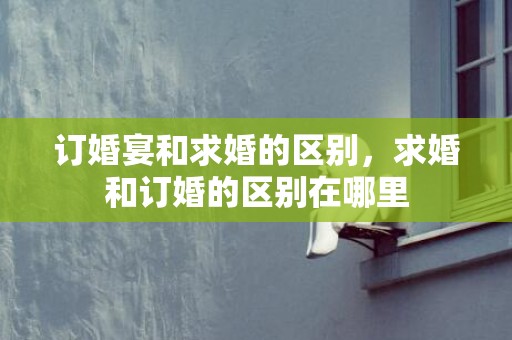 订婚宴和求婚的区别，求婚和订婚的区别在哪里