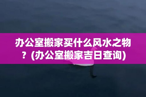 办公室搬家买什么风水之物？(办公室搬家吉日查询)