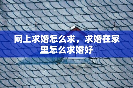 网上求婚怎么求，求婚在家里怎么求婚好