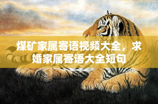 煤矿家属寄语视频大全，求婚家属寄语大全短句