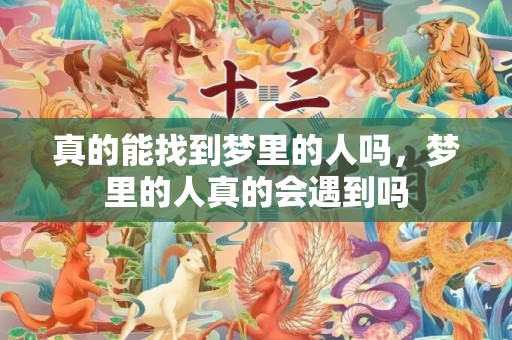 真的能找到梦里的人吗，梦里的人真的会遇到吗