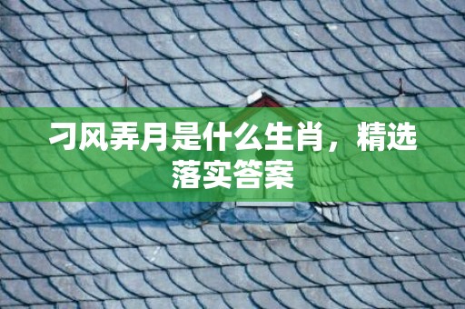 刁风弄月是什么生肖，精选落实答案