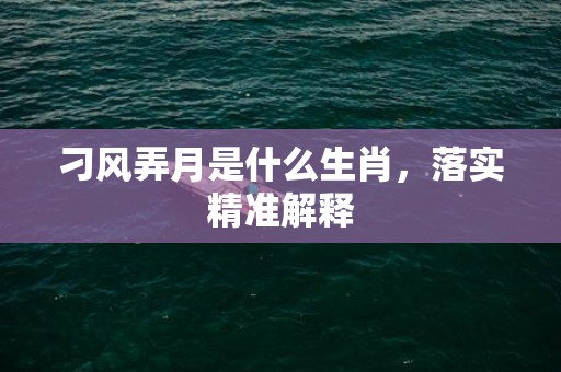 刁风弄月是什么生肖，落实精准解释