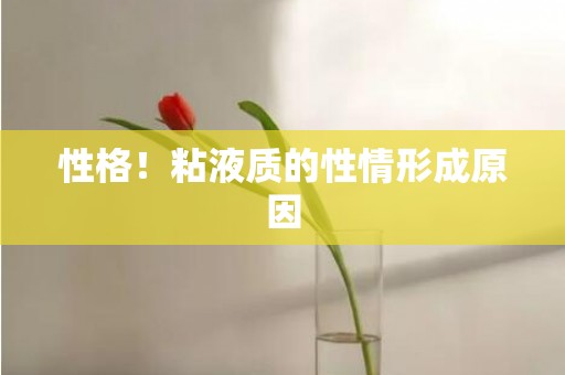 性格！粘液质的性情形成原因